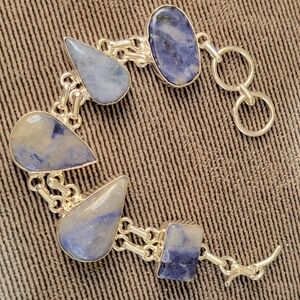 Elegant Blue and White Stone Bracelet
